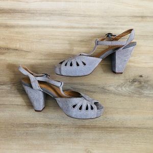 Jeffrey Campbell Mary Jane T-Strap Vintage Retro Style Suede Chunky Heel